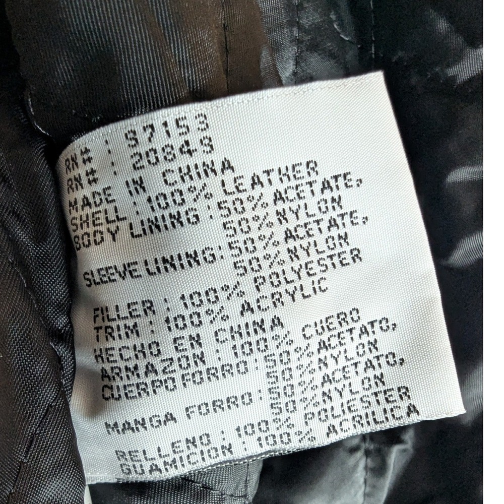 Vtg 90s Planet Hollywood Bomber Jacket Black Leather South Coast California 2XL - Picture 8 of 11